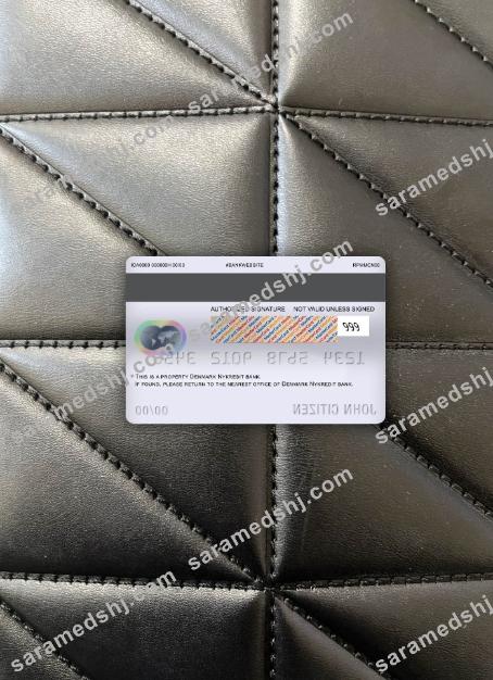 Denmark Nykredit bank master debit card photolook back